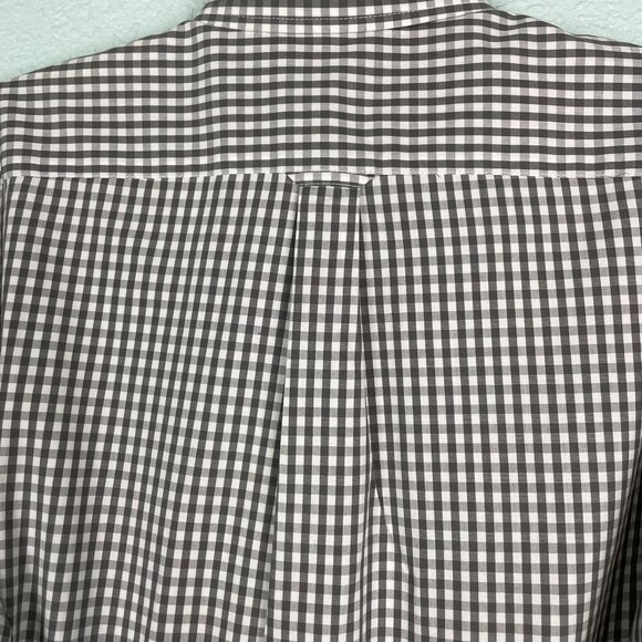 Izod Men’s Button-Down Shirt Size S/P Long Sleeve Brown Check on White - Picture 8 of 11
